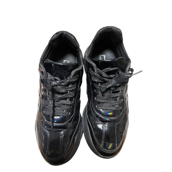 Women Black Patent Chunky Sneakers By Lucky Step Size 9 M - Picture 4 of 16